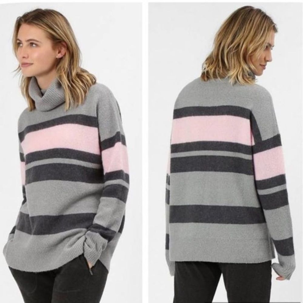 Sweaty Betty Wool Mohair Bloomsbury Striped Sweater Turtleneck Knit Size Small